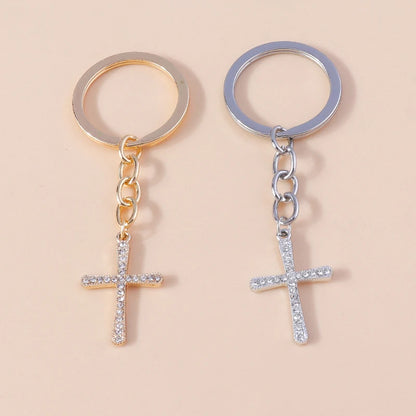 Rhinestone Crystal Cross Keychain