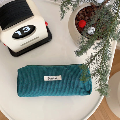 Retro Corduroy Pencil Case