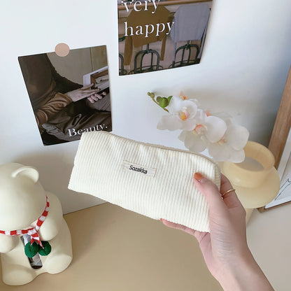 Retro Corduroy Pencil Case