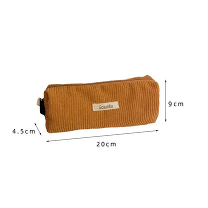 Retro Corduroy Pencil Case