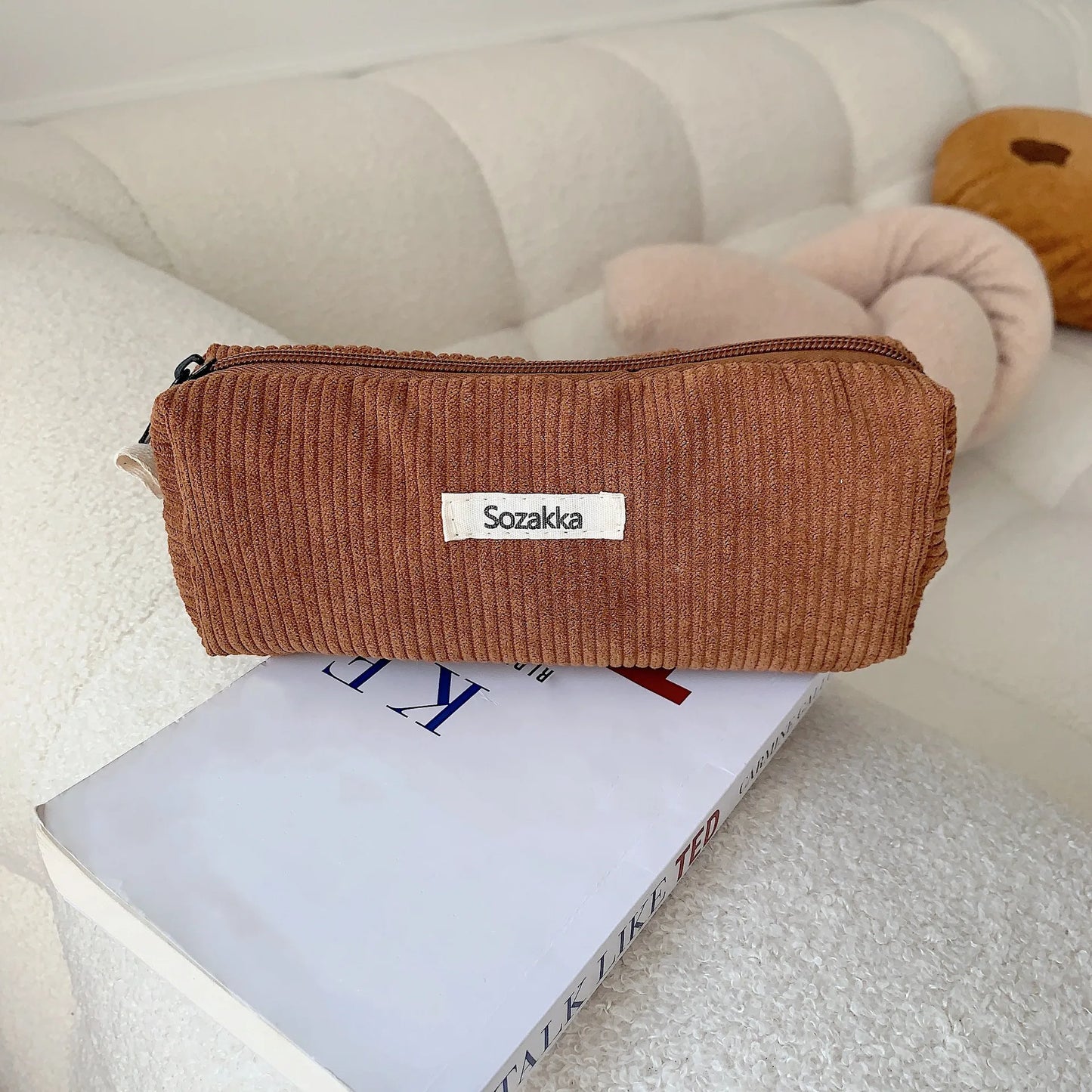 Retro Corduroy Pencil Case