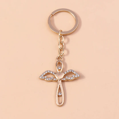 Rhinestone Crystal Cross Keychain
