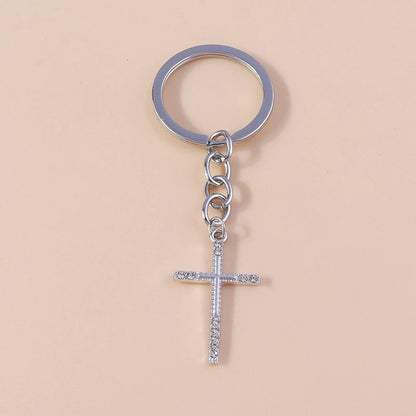 Rhinestone Crystal Cross Keychain