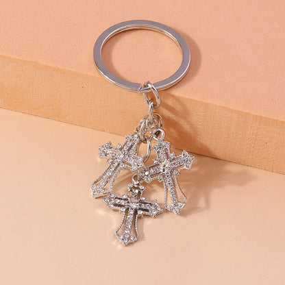 Rhinestone Crystal Cross Keychain