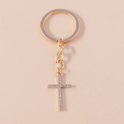 Rhinestone Crystal Cross Keychain