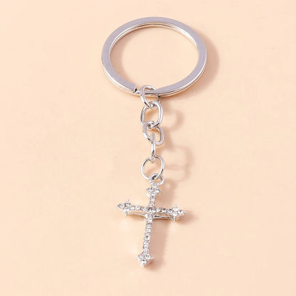 Rhinestone Crystal Cross Keychain