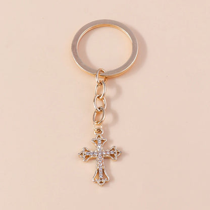 Rhinestone Crystal Cross Keychain