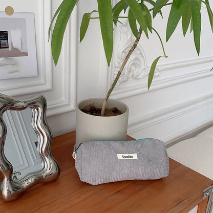 Retro Corduroy Pencil Case
