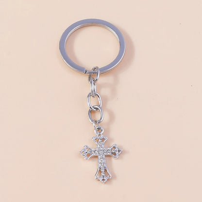 Rhinestone Crystal Cross Keychain