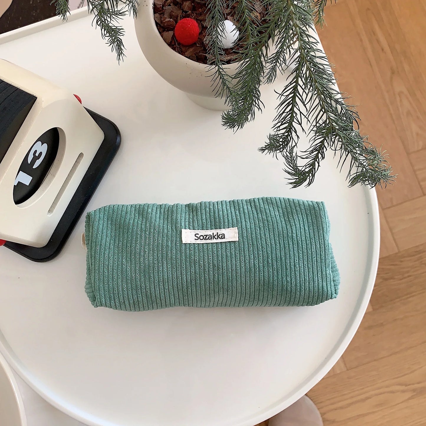 Retro Corduroy Pencil Case