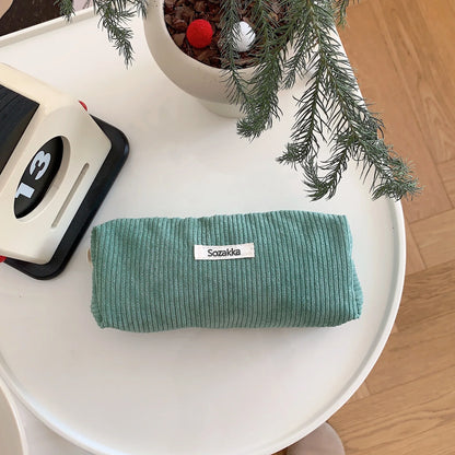 Retro Corduroy Pencil Case