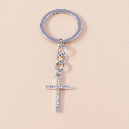 Rhinestone Crystal Cross Keychain