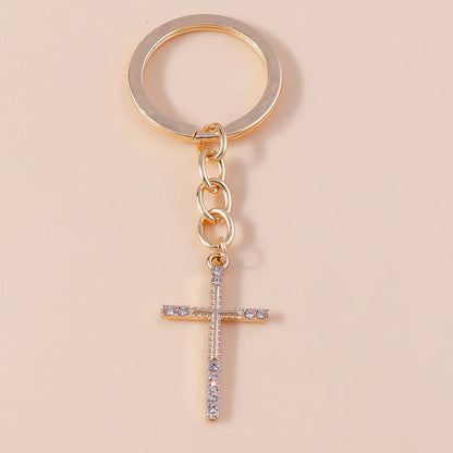 Rhinestone Crystal Cross Keychain