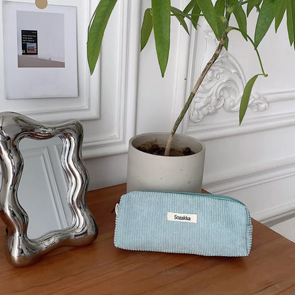 Retro Corduroy Pencil Case