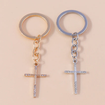 Rhinestone Crystal Cross Keychain