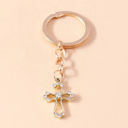 Rhinestone Crystal Cross Keychain