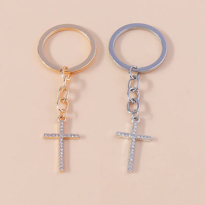 Rhinestone Crystal Cross Keychain