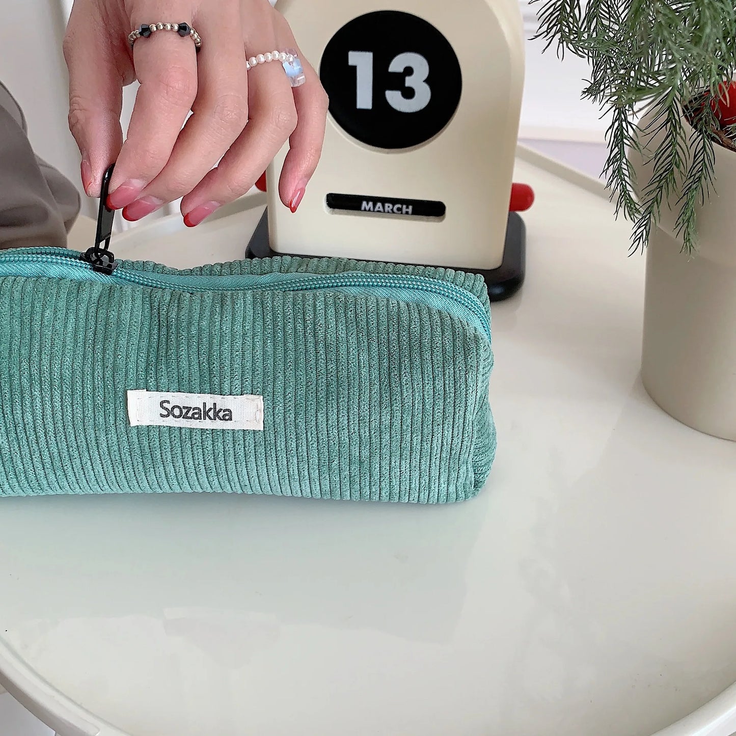 Retro Corduroy Pencil Case